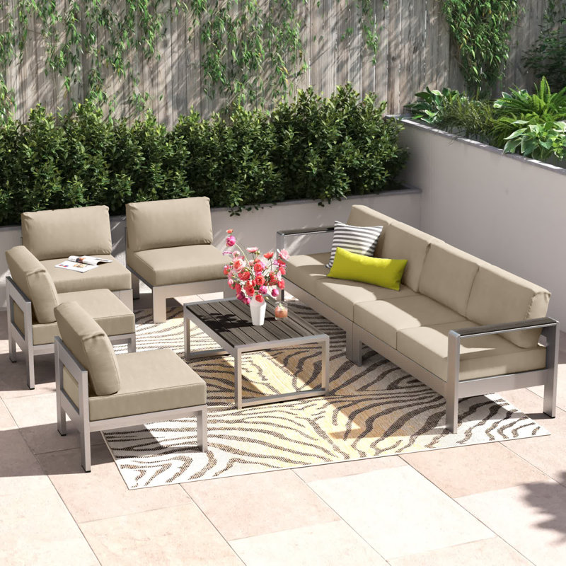 Ensemble de canapé modulaire d'extérieur 7 pièces Shore, Beige