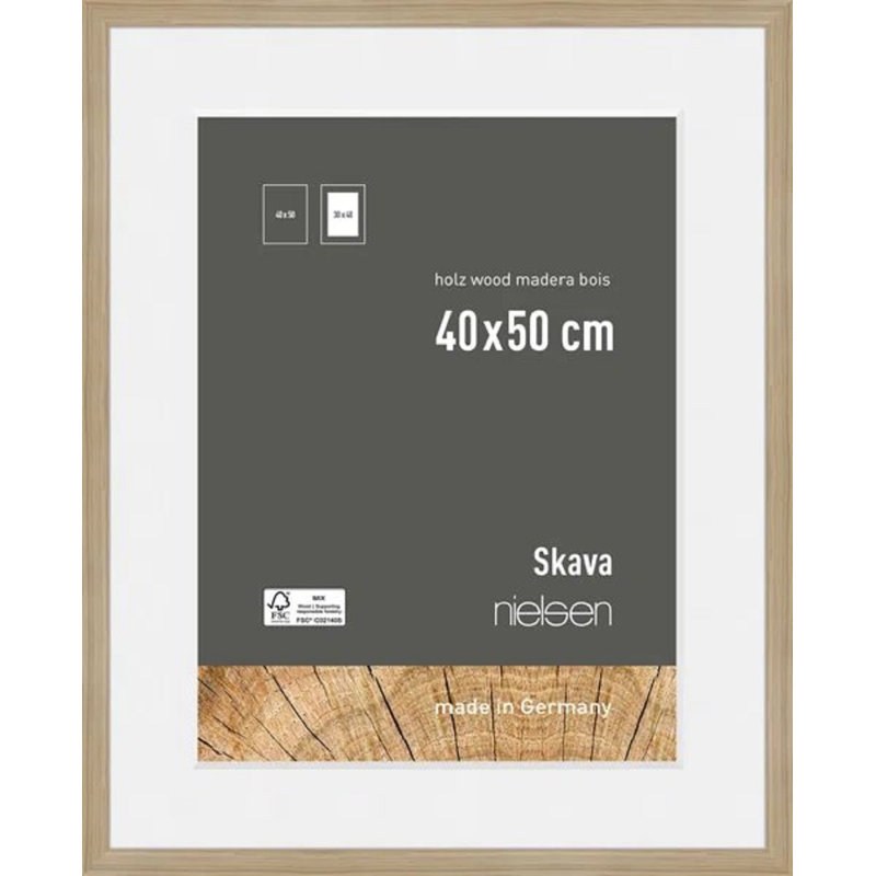 nielsen Skava Wooden Picture Frame, 40cm H x 50cm W x 2cm D, Oak