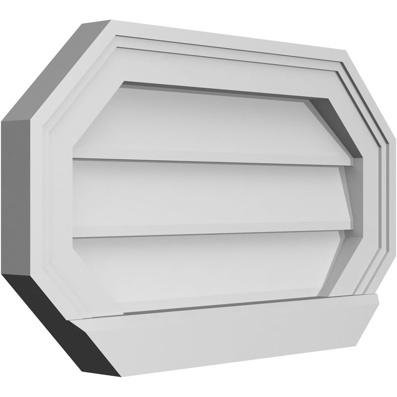 Évent horizontal gondole allongé en surface octogonal Signature, H 12 po x l 20 po x P 2 po
