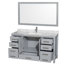 Meuble-lavabo simple autoportant 60 po avec plateau en marbre Sheffield et miroir 58 po Sheffield-115621759-97648026