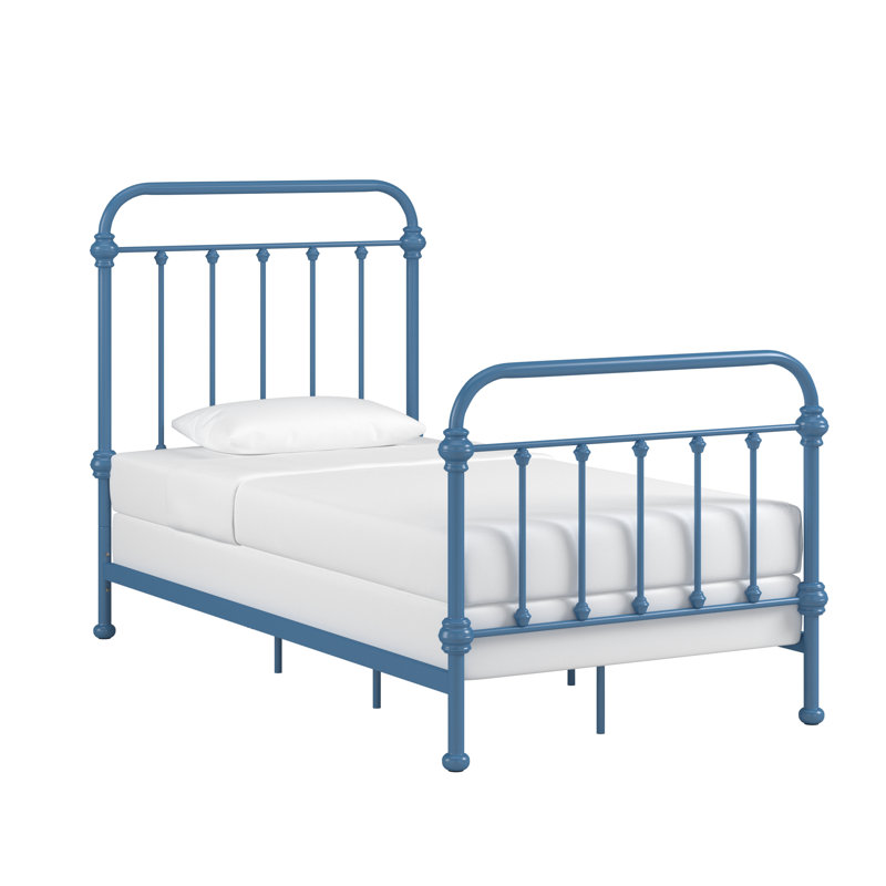 Eberhart Metal Open-Frame Bed, Twin, Blue