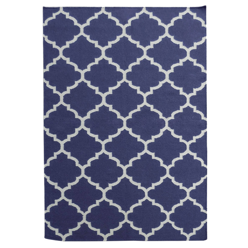 Elizabeth Rectangle Geometric Wool Area Rug, Rectangle 155 x 240cm