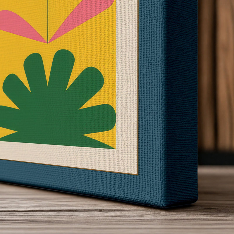 Paper Garden Botanical - Wrapped Canvas, 18x12 - 45.7 x 30.5 cm, Teal Border