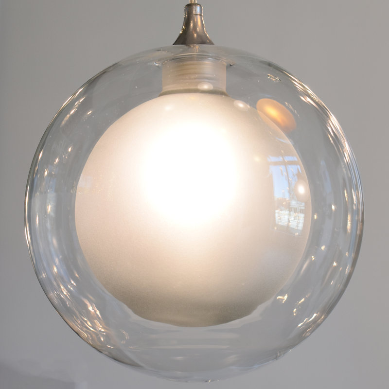 Reflection Moon 3 Pendant Lights, Chrome, Frosted Milk White