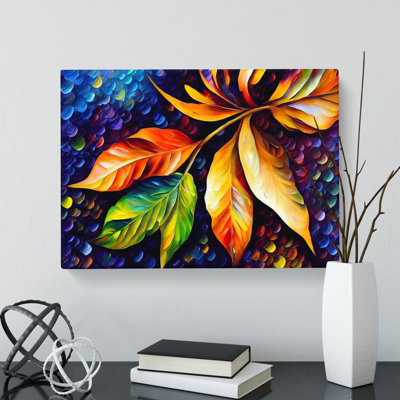 Glimmering Leaf Vol.4 - Wrapped Canvas, 35cm H x 50cm W x 3cm D
