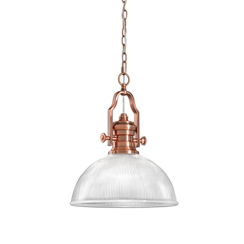 Cline 1 - Light Antique Copper Dome Pendant