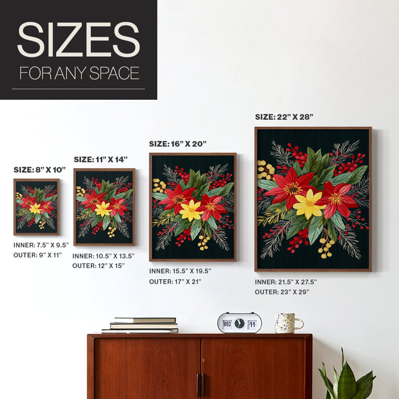 Christmas Holiday Art CIX Framed Print - Solid Wood, H 21 po x l 17 po, Noyer