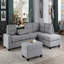 Repose-pieds rembourré en microfibre avec rangement 1pc