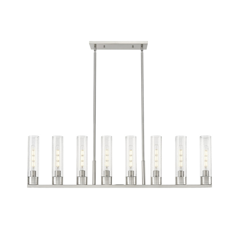 Luminaire suspendu 6 lumières avec abat-jour Scherer, Grainé, Nickel satiné