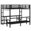 Lit superposé en métal / lit mezzanine avec bureau et tablettes, utilisations multiples se pliant dans un canapé avec DEL et USB