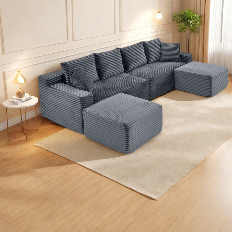Canapés modulaires en velours côtelé moelleux, style moderne pour la maison
