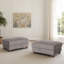 Modern Upholstered Faux Fur Square Ottoman(Set Of 2)-1767243941