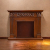Three-dimensional carving craft fireplace