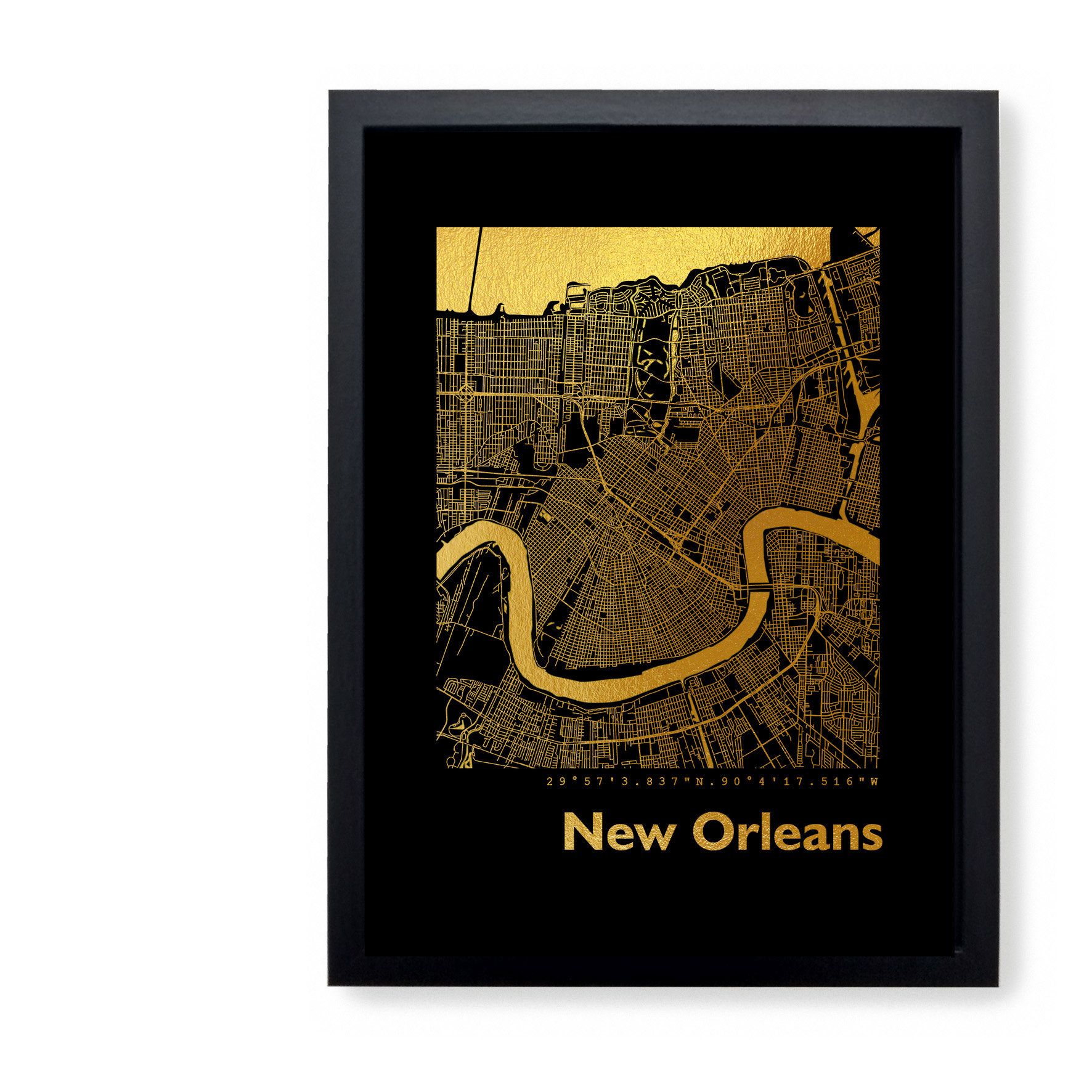 Brayden Studio New Orleans Map - Picture Frame Graphic Art Print on ...