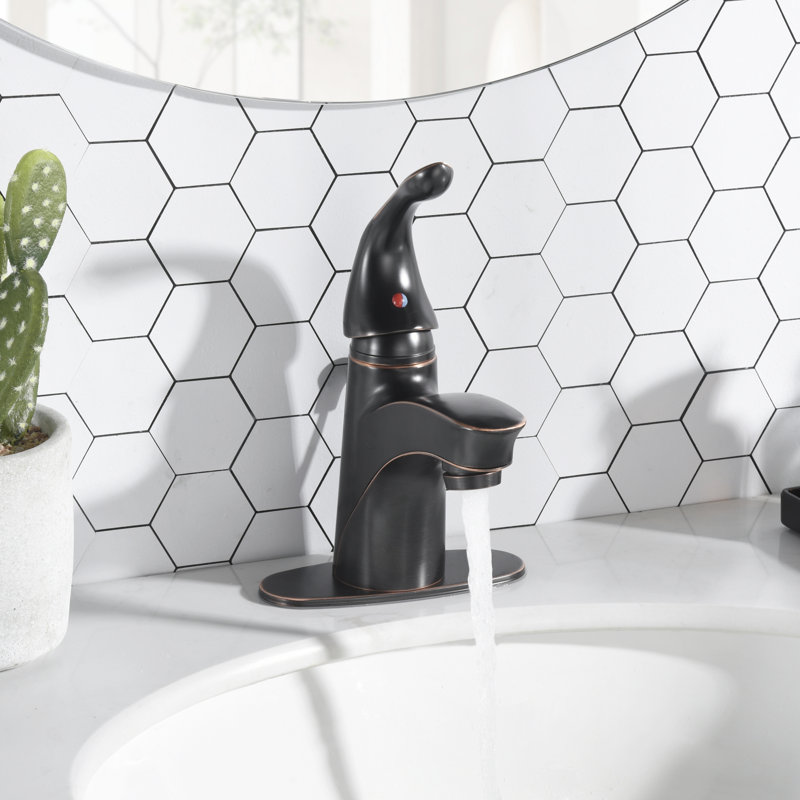 Robinet de lavabo de salle de bain monocommande à arche basse avec drain Nita Vantage - Bronze huilé