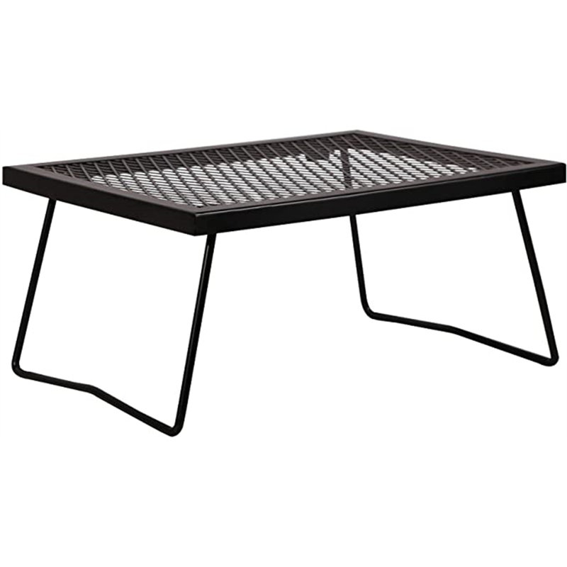 Folding Campfire Grill Grate with Steel Mesh, Portable Fire Pit Grill