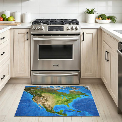Tapis transparent Clear, lavable à la machine, satellite de la Terre et Summer North