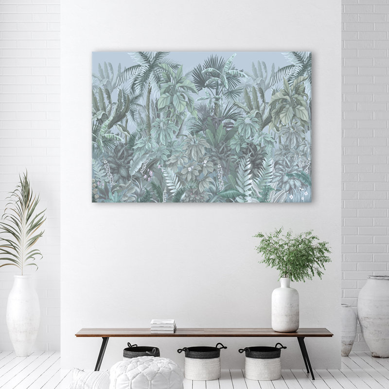 Tropical Leaves And Trees - No Frame Print on Canvas, 60cm H x 90cm W
