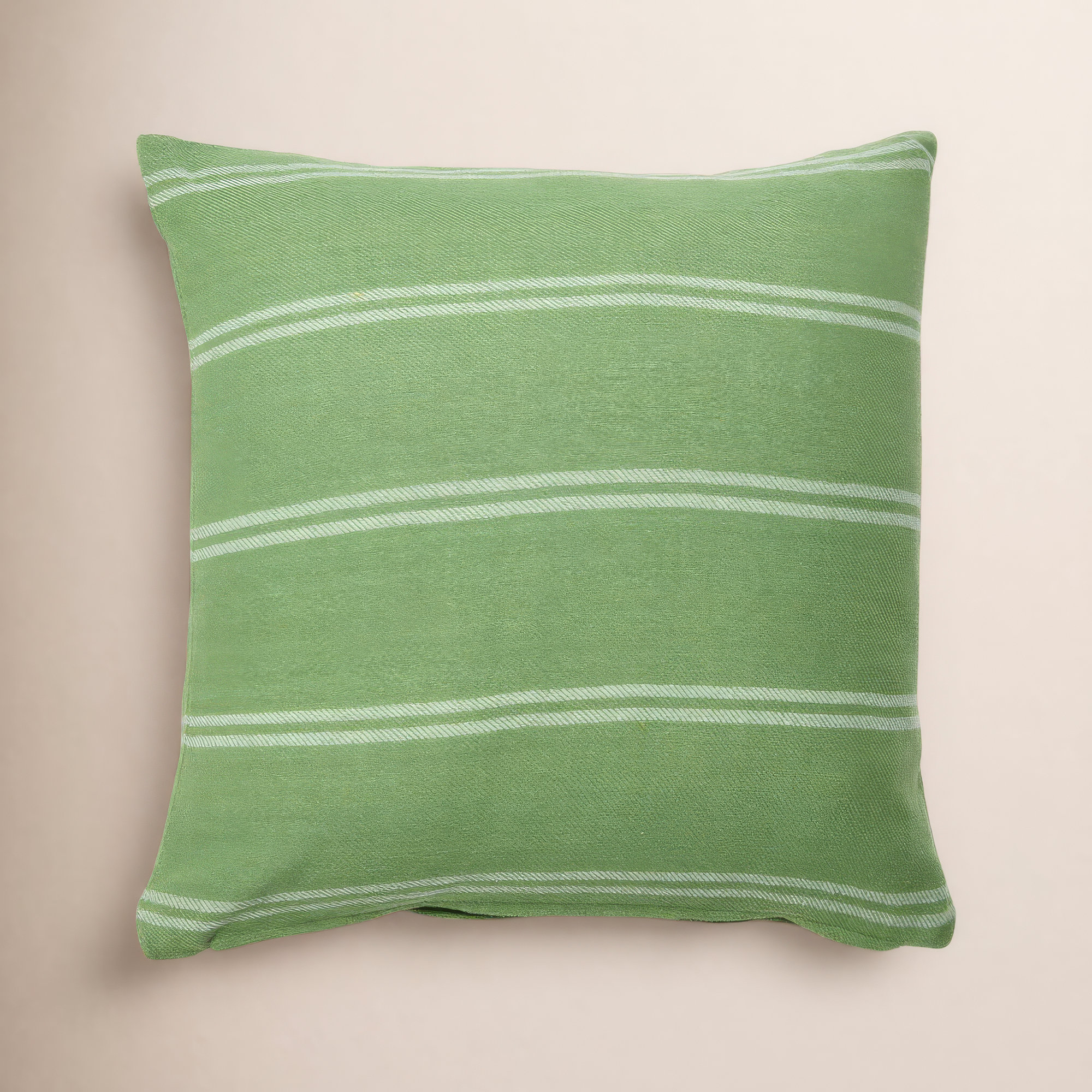 Hudie Striped Cotton Throw Pillow, Green, Pillow Cover Only - No Insert