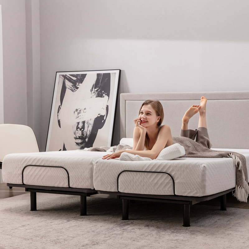 Lit réglable Linklater Zero Gravity avec massage et télécommande sans fil, matelas en mousse viscoélastique de 10 po inclus