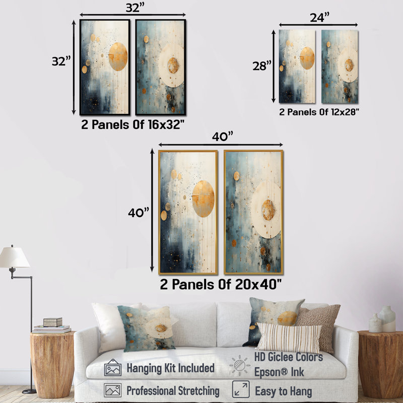 Melton - ensemble de 2 impressions sur toile astrologie, H 40 po x l 41 po, Toile tendue