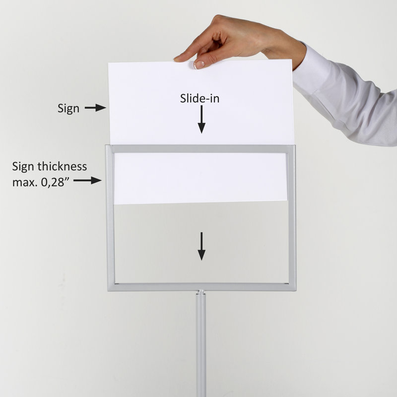 Porte-affiche sur pied, gris