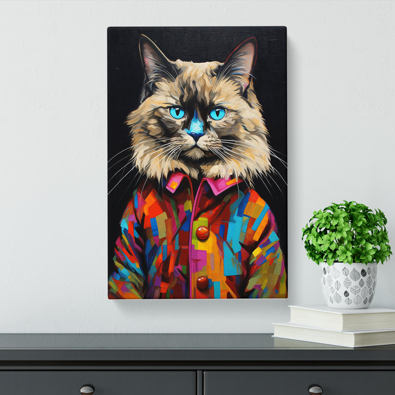Ragdoll Cat Modern Art No.2 - Wrapped Canvas, 76cm H x 50cm W x 3cm D