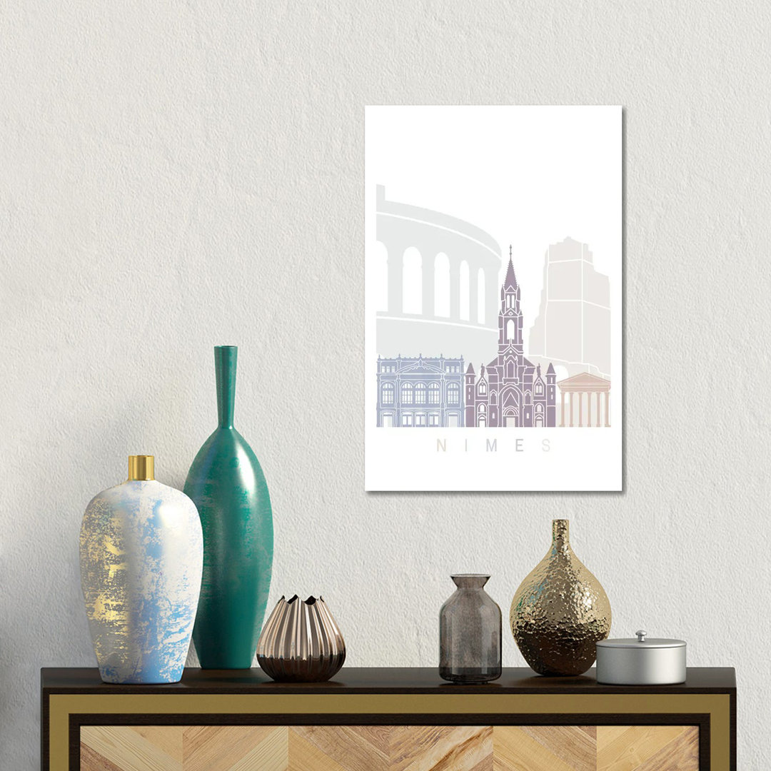 Nimes Skyline Poster Pastell