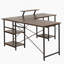 Bureau en L avec tablettes de rangement