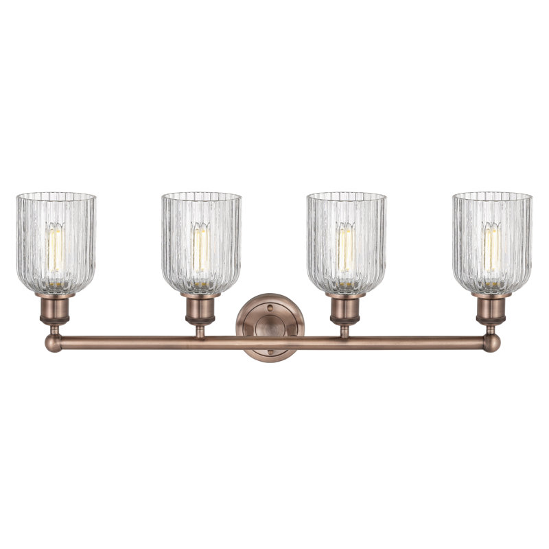 Fiennes 4 - Light Dimmable Vanity Light, Antique Copper, Clear