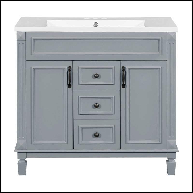 Ensemble de meuble-lavabo simple avec plateau 35,90 Ronia, Gris