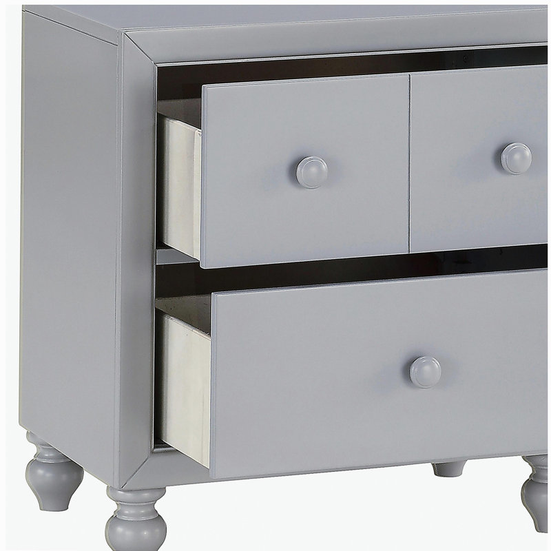 Table de chevet transitionnelle à finition grise 1pc
