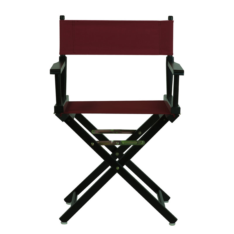 18" Folding Director Chair, Burgundy, Black