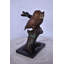 Statue de deux hiboux sur un tronc d'arbre en bronze - Taille: L 11 po x l 11 po x H 14 po.