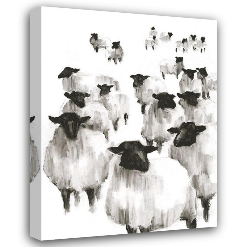 Art sur toile tendue par Rosalind Wheeler Harper, Ethan Gallery, Counting Sheep I, H 36 po x l 28 po