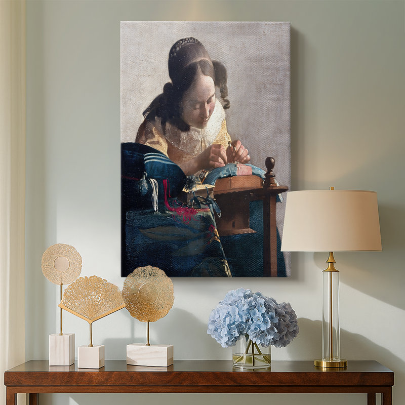 «The Lacemaker», toile tendue sur toile par Johannes Vermeer, 18 x 27