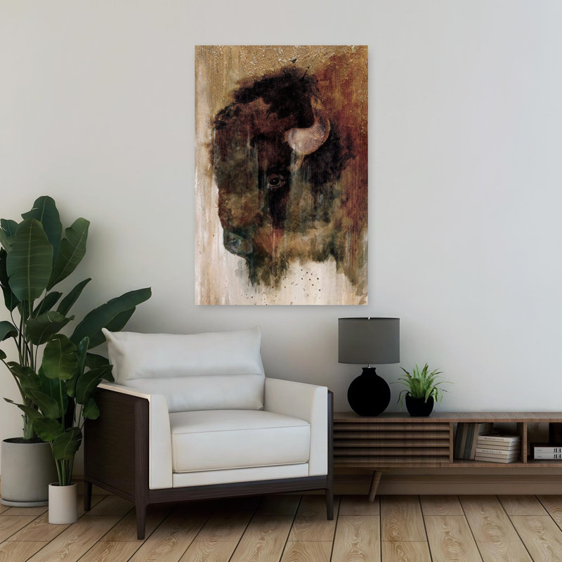 Illusion d'art abstrait contemporain Buffalo, H 36 po x l 24 po