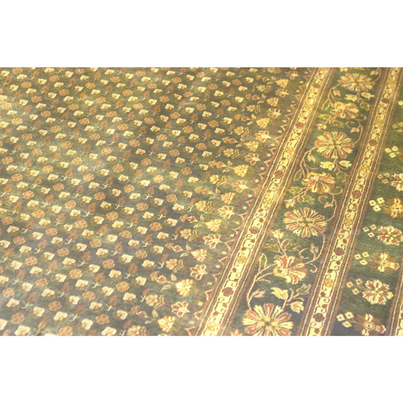 Hand Knotted Wool Area Rug in Black