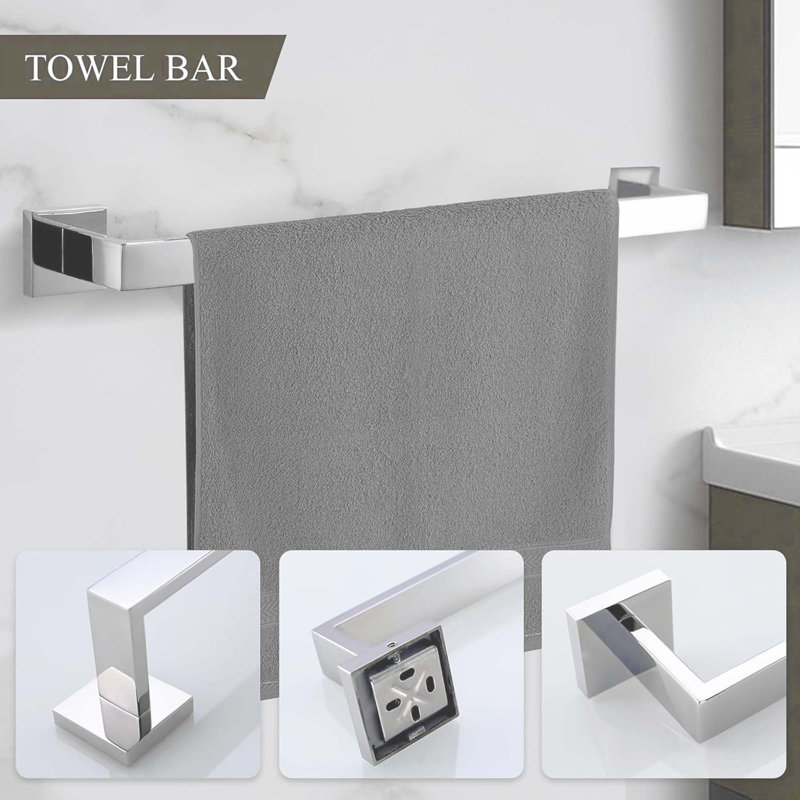 4 - Piece Bathroom Hardware Set, Chrome