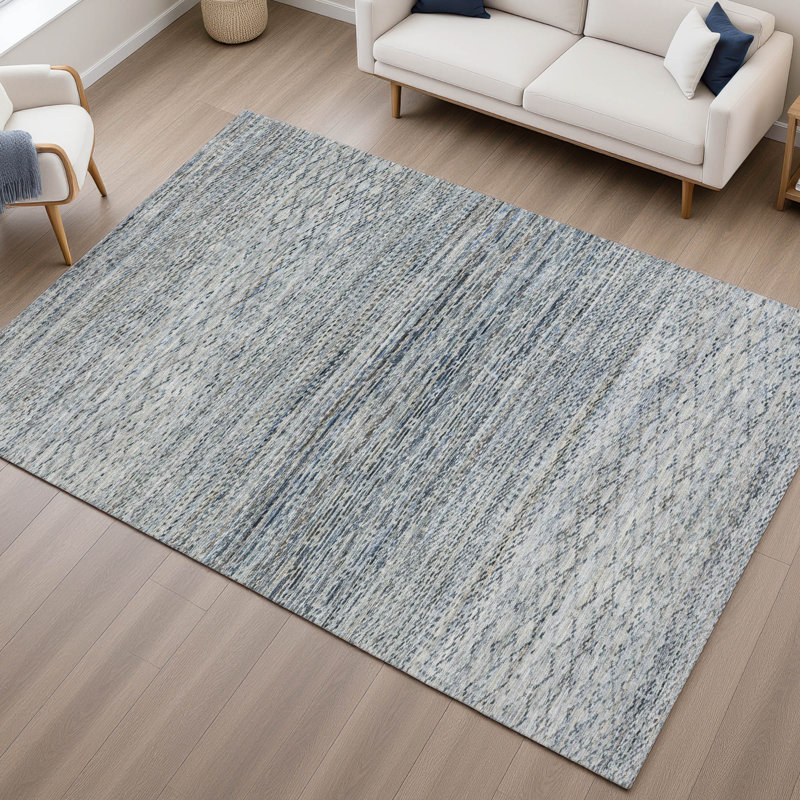 Premium Machine Washable Mayfield AMF2150 Striped Rug, Rectangle 3' x 5', Linen