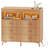 6 Drawer Dresser with Changing Table Top, LED Lights & Charging Station, Modern Baby Changing Table Dresser-1586270862