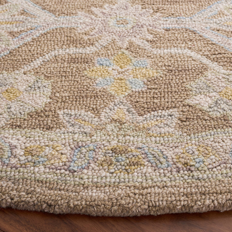 Blossom Hand Tufted Wool Moroccan Indoor Rug, Round 6'