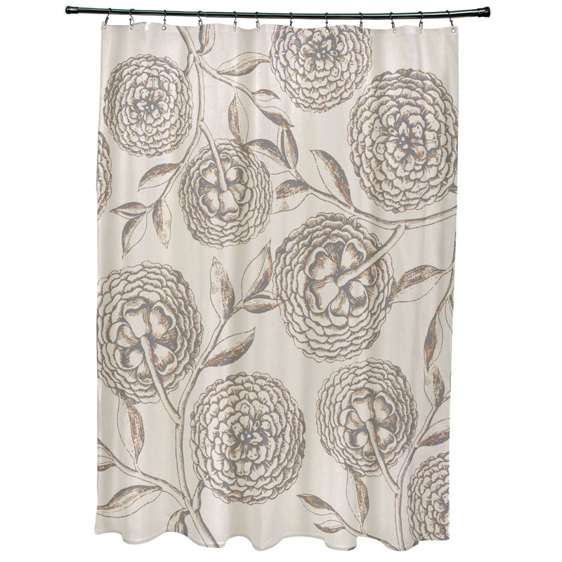 Slezak Floral Shower Curtain, Taupe