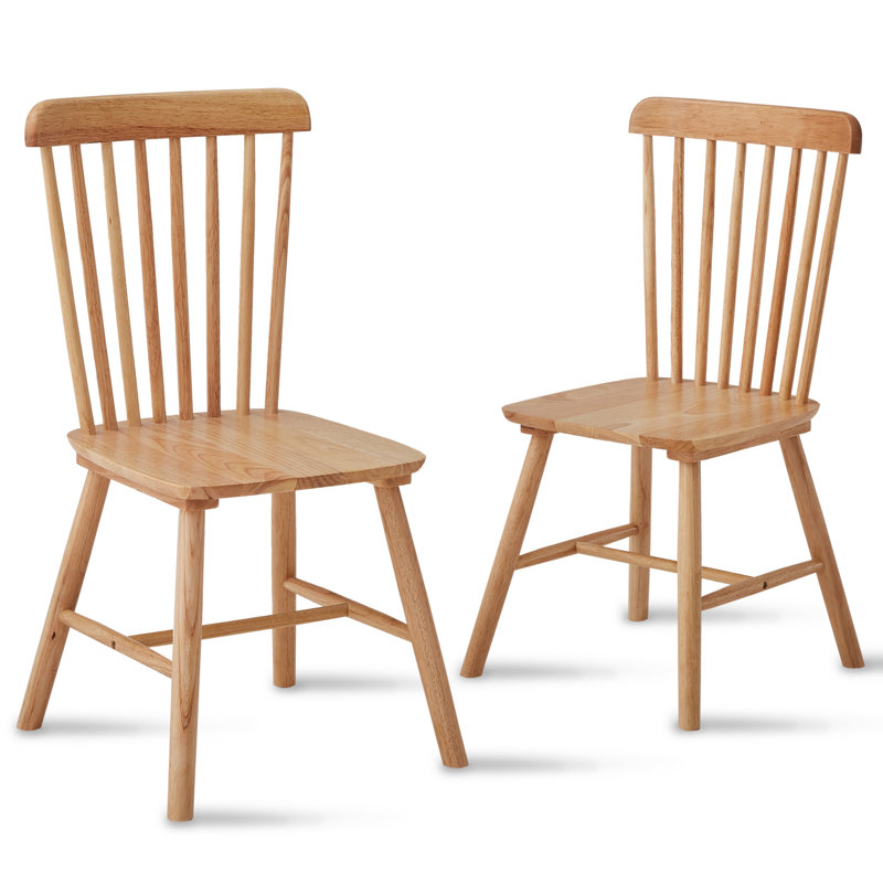 Ternell Rubber Wood Dining Chairs, Natural