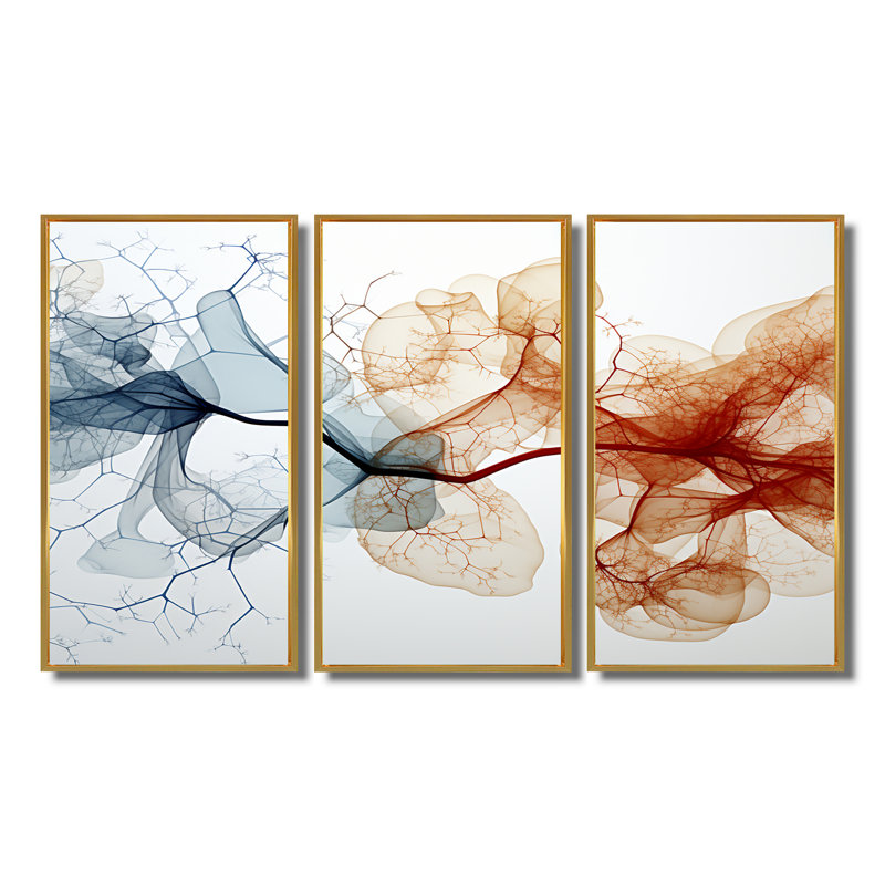 Ensemble de salon Mycelium Structures, Cadre flottant doré, H 28 po x l 36 po x P 1 po