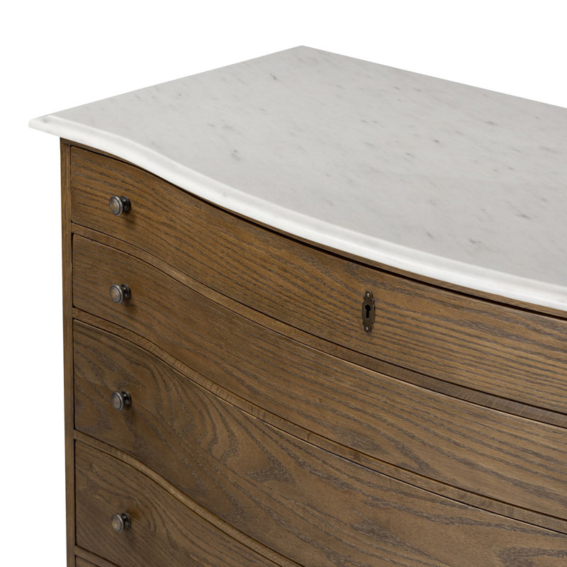 Lena 5 - Drawer Solid Wood Dresser