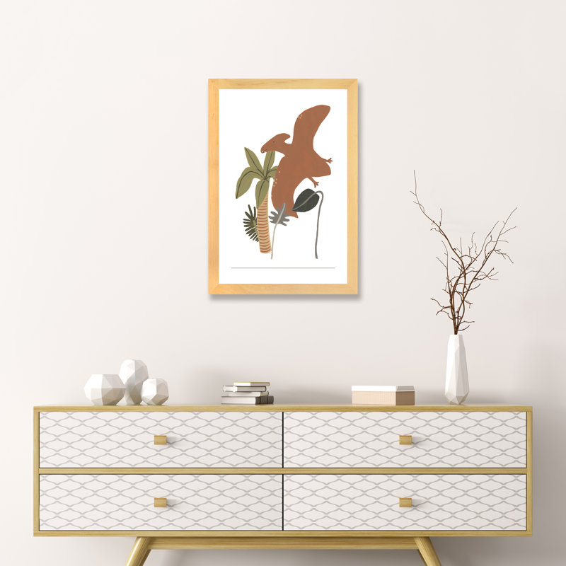 Décoration murale pour enfants Mighty Dino III, H 24 po x l 16 po x P 1 po, Papier encadré naturel