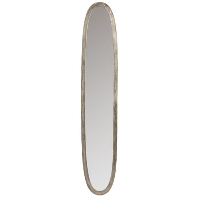 Hillhouse Mirror Oval Aluminium/Glass Antique Grey Large