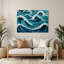 Hawaiian Wave Curls, art mural en métal vert-900976364