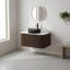 Meuble-lavabo mural flottant 30 po avec lavabo rond en verre noir transparent et tiroir-889201739